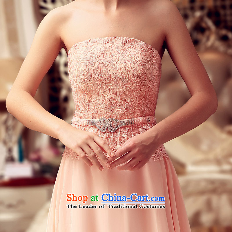 A Bride wedding dress the new 2015 winter bridesmaid dress uniform bride wedding dresses bows 712 Pink , L, a bride shopping on the Internet has been pressed.