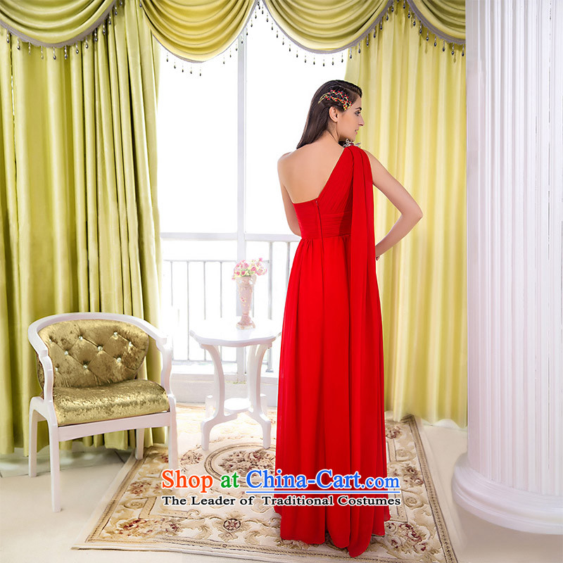 A Bride wedding dresses new 2015 single shoulder dress red dress in-the-know elegant red , L, a door 419 bride shopping on the Internet has been pressed.