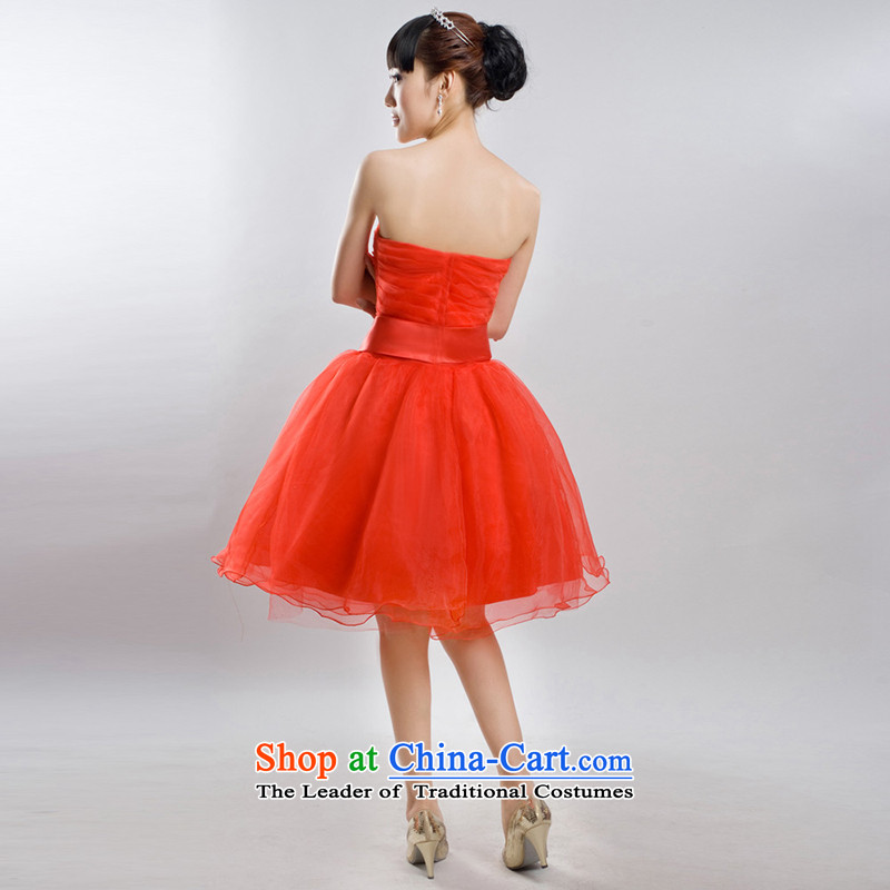 A Bride wedding dresses new 2015 winter clothing bridesmaid dresses bows offer 724 red , L, a bride shopping on the Internet has been pressed.