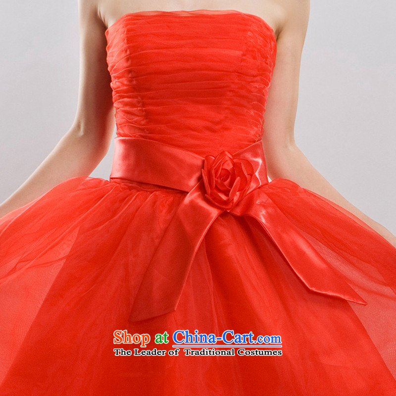 A Bride wedding dresses new 2015 winter clothing bridesmaid dresses bows offer 724 red , L, a bride shopping on the Internet has been pressed.