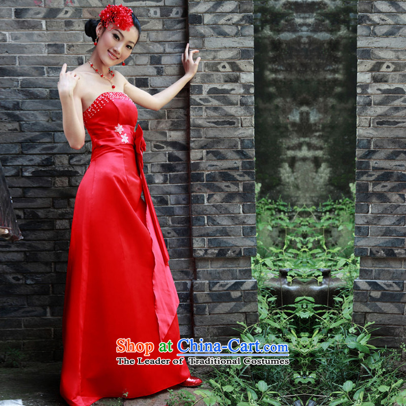 A bride wedding dresses 2015 new marriage bows dress red dress bride with 641 red S, a bride shopping on the Internet has been pressed.
