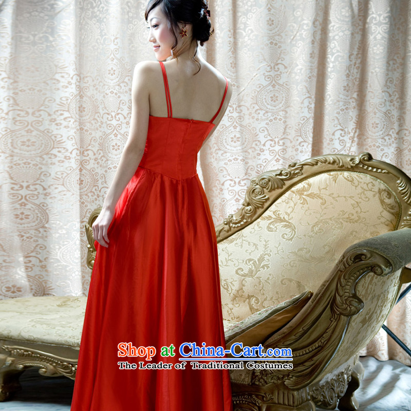 A bride wedding dresses red dress marriage bows stylish shoulder dress 766 red , L, a bride shopping on the Internet has been pressed.