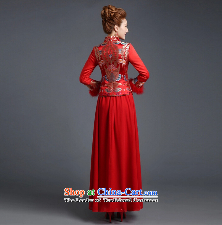 Yong-yeon and winter clothing Bridal Fashion red bows 2015 new marriage qipao gown Soo Wo service long-sleeved longfeng use RED M picture, prices, brand platters! The elections are supplied in the national character of distribution, so action, buy now enjoy more preferential! As soon as possible.