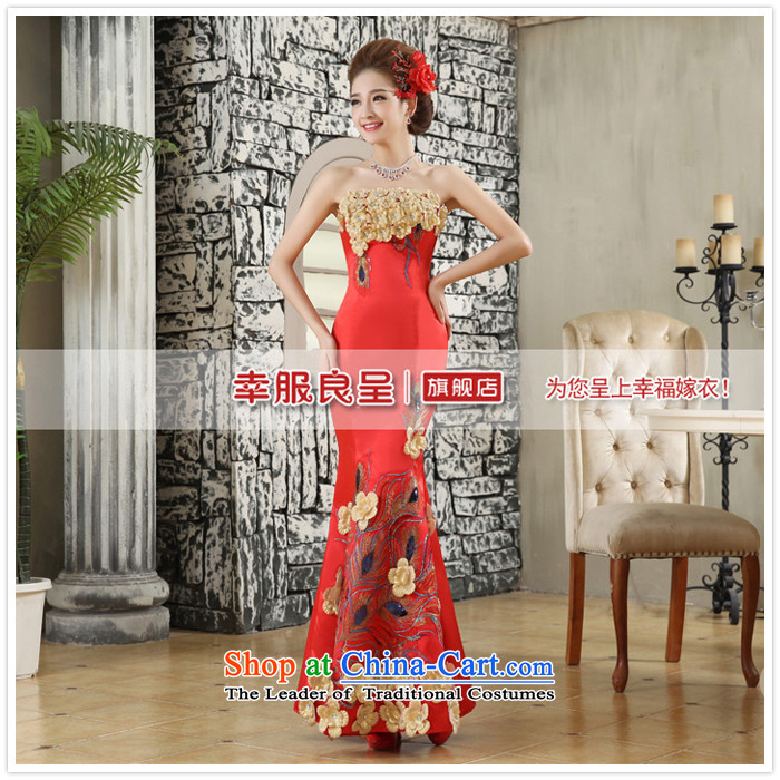 The privilege of serving-leung 2015 new red bride wedding dress wedding dress wiping the chest crowsfoot long gown skirt red S picture, prices, brand platters! The elections are supplied in the national character of distribution, so action, buy now enjoy more preferential! As soon as possible.