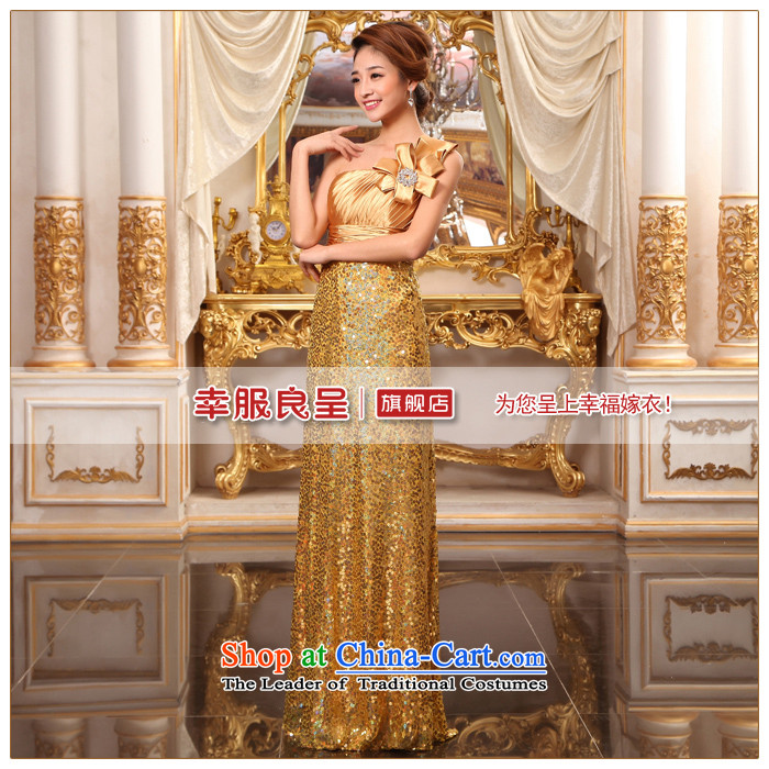 The privilege of serving-leung gold bride wedding dress shoulder and chest wedding long align to dress bows services show services Gold 2XL Photo, prices, brand platters! The elections are supplied in the national character of distribution, so action, buy now enjoy more preferential! As soon as possible.