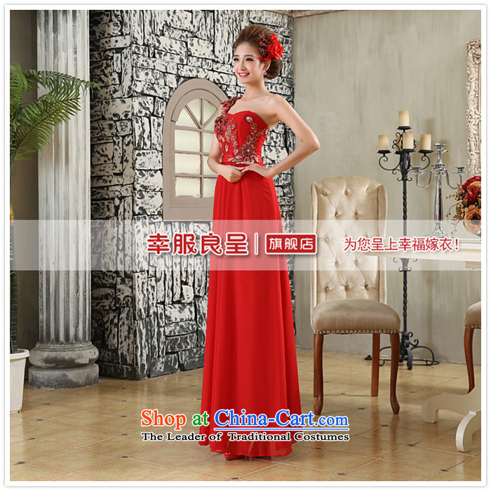 The privilege of serving-leung 2015 new red marriages bows service long single shoulder wedding dresses evening dress evening dress red L picture, prices, brand platters! The elections are supplied in the national character of distribution, so action, buy now enjoy more preferential! As soon as possible.