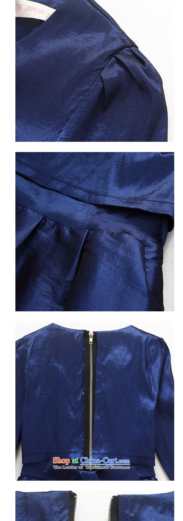 Leave two long-sleeved temperament Sau San video thin A skirt bon bon skirt dresses thick MM larger dress JK2 9724 Royal Blue L picture, prices, brand platters! The elections are supplied in the national character of distribution, so action, buy now enjoy more preferential! As soon as possible.
