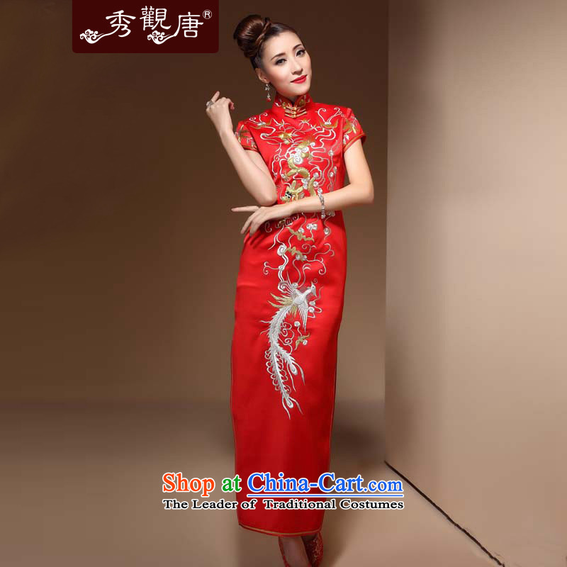 Sau Kwun Tong Holy Palace red bride bows Services 2014 long marriage the lift mast dresses retro QX3864 RED XL, Sau Kwun Tong shopping on the Internet has been pressed.