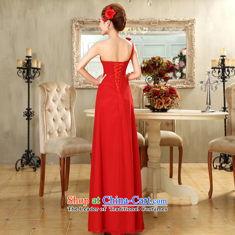 The privilege of serving-leung 2015 new shoulder Diamond Flower red bride wedding dress wedding dress long skirt 2XL, red honor services-leung , , , shopping on the Internet