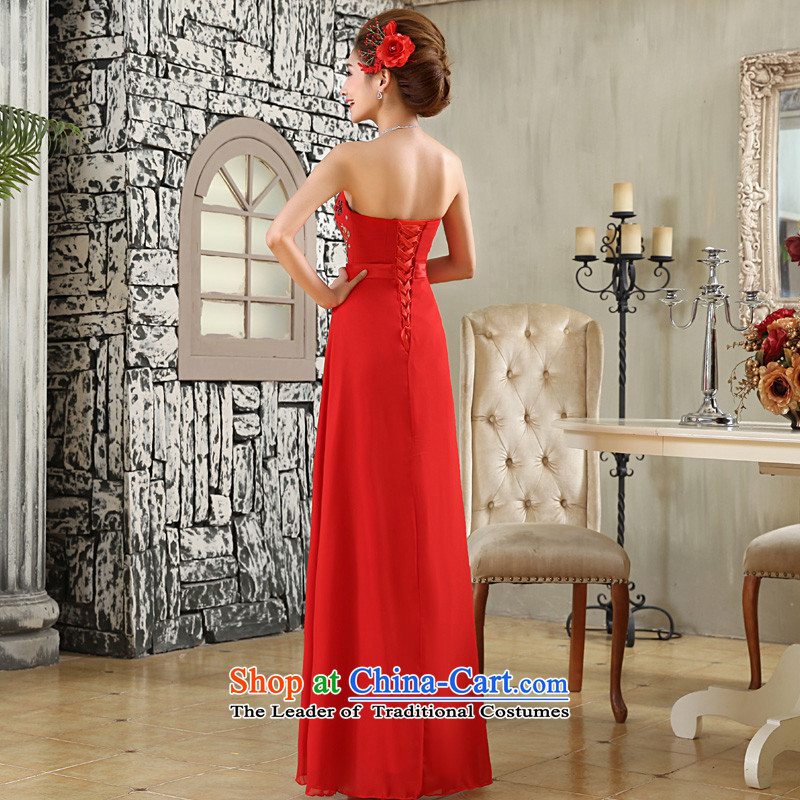 The privilege of serving-leung 2015 new red bride wedding dress wiping the chest to align the long wedding dress skirt red , L, a service-leung , , , shopping on the Internet
