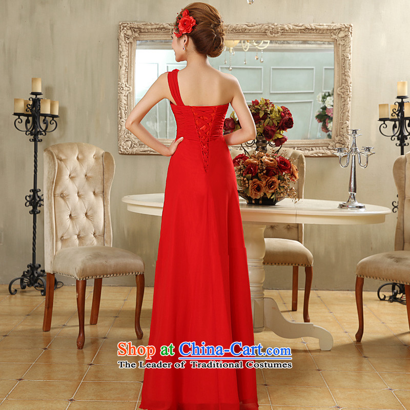The privilege of serving-leung 2015 new bride wedding dress red long wedding dresses skirt flowers to align the shoulder red -leung to honor 2XL, shopping on the Internet has been pressed.