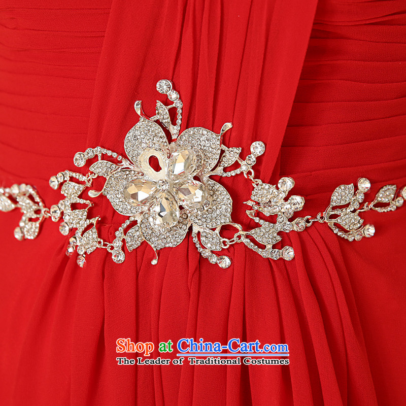 The privilege of serving-leung 2015 new bride wedding dress red long wedding dresses skirt flowers to align the shoulder red -leung to honor 2XL, shopping on the Internet has been pressed.