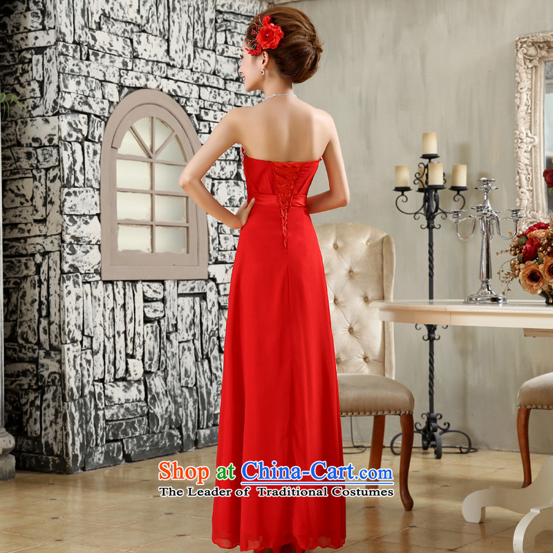 The privilege of serving-leung 2015 new bride wedding dress long red alignment to the Princess Mary Magdalene chest wedding dresses skirt red XL, a service-leung , , , shopping on the Internet