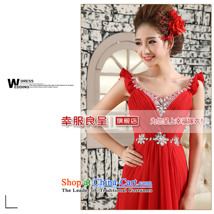 The privilege of serving-leung 2015 new marriages to align the red long shoulders diamond wedding dress skirt red L picture, prices, brand platters! The elections are supplied in the national character of distribution, so action, buy now enjoy more preferential! As soon as possible.