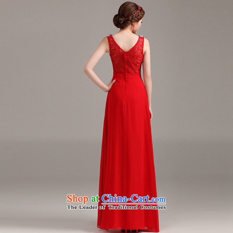 Beverly Ting bows Service Bridal Fashion 2015 new marriage evening dresses spring bride red double-shoulder length of lace bridesmaid red XXL, Beverly Ting (tingbeier) , , , shopping on the Internet