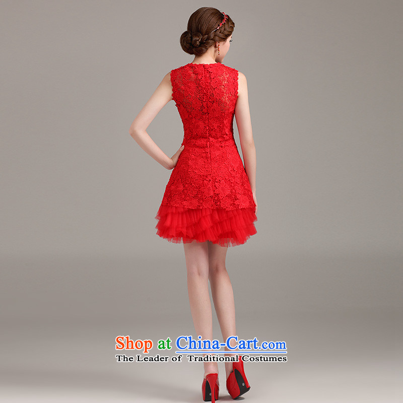 Beverly Ting Evening Dress Short, 2015 new spring and summer shoulders lace marriage stylish bows services red bridesmaid dress dresses red XXL, Beverly Ting (tingbeier) , , , shopping on the Internet