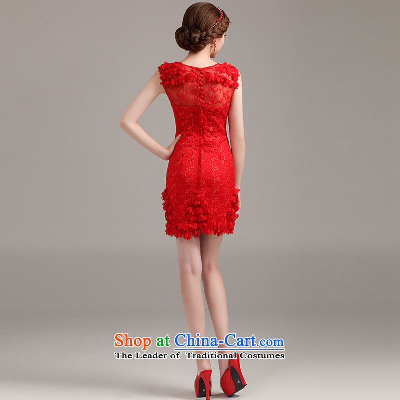 Beverly Ting Moderator Dress Short, 2015 new stylish lace evening dress marriages bridesmaid dress shoulders package and red M, Beverly (tingbeier ting) , , , shopping on the Internet