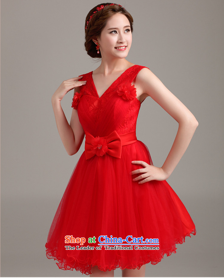 Beverly Ting dress 2015 new marriages bows service, video thin red dress Sau San shoulders V-Neck dresses red L picture, prices, brand platters! The elections are supplied in the national character of distribution, so action, buy now enjoy more preferential! As soon as possible.