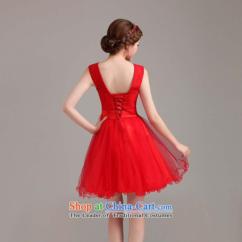 Beverly Ting dress 2015 new marriages bows service, video thin red dress Sau San shoulders V-Neck dresses red , L, Beverly (tingbeier ting) , , , shopping on the Internet