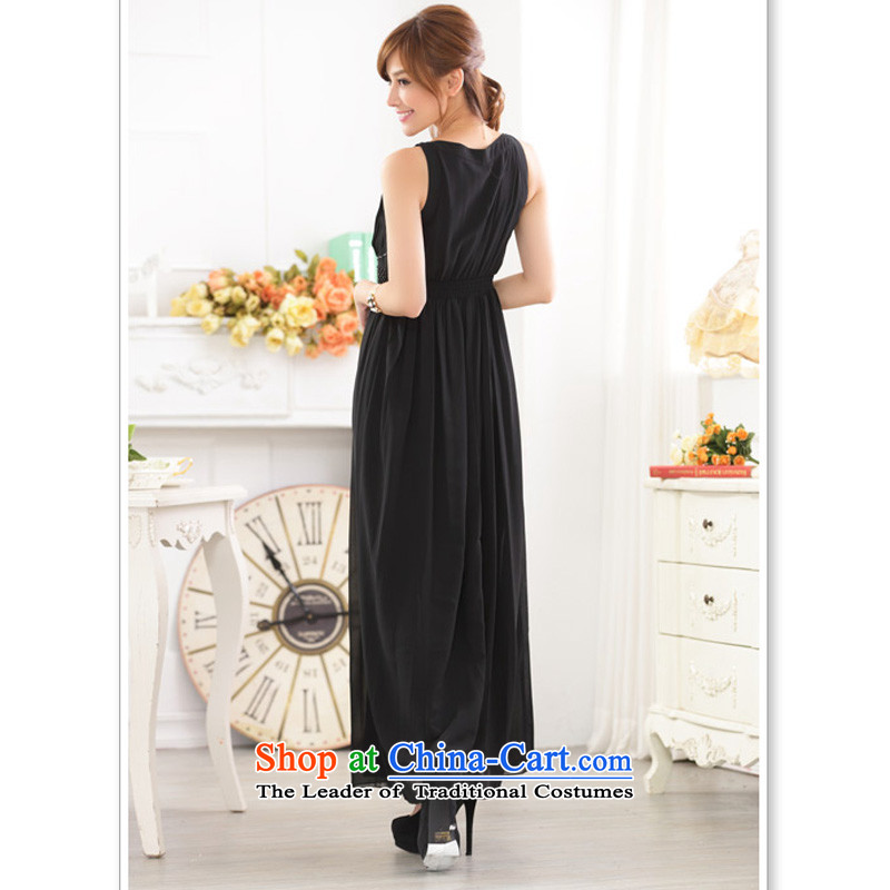 Li and the western plain manual nails noble vest Top Loin dinner appointment skirt chiffon larger hosted a bride bridesmaid gown dresses XXXL Black suitable for 155-175, 158 and shopping on the Internet has been pressed.