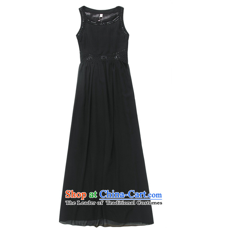 Li and the western plain manual nails noble vest Top Loin dinner appointment skirt chiffon larger hosted a bride bridesmaid gown dresses XXXL Black suitable for 155-175, 158 and shopping on the Internet has been pressed.