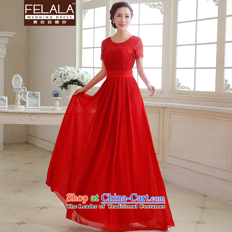 2015 new bride dress classic round-neck collar sexy lace tie bows services L Suzhou dresses, shipment of Ferrara wedding (FELALA) , , , shopping on the Internet