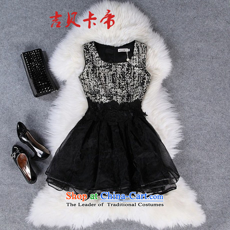 Gibez Card Dili real concept Fall/Winter Collections European site OSCE root yarn Lace Embroidery skirt vest skirt small black 1227 M, Gil dress in the Bekaa in Dili (JIBEIKADI) , , , shopping on the Internet