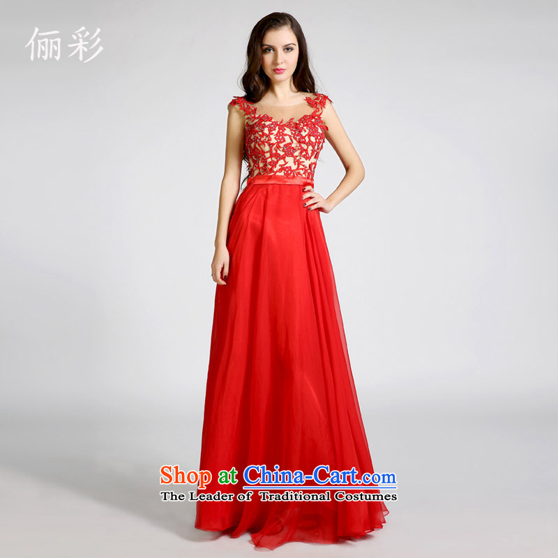 158 color bridesmaid dress bride bows services for winter long skirt annual dress red S