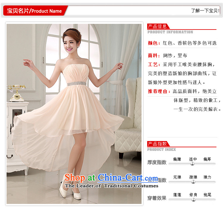 Korean brides wedding dresses new 2015 princess bridesmaid dress bows services will long after the front stub champagne color XL Photo, prices, brand platters! The elections are supplied in the national character of distribution, so action, buy now enjoy more preferential! As soon as possible.