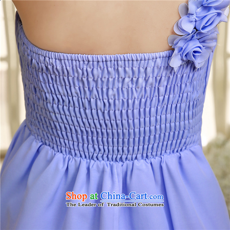 C.o.d. sweet princess flowers shoulder gauze small dress breast-fairies God sister mission bridesmaid wedding dresses, gauze short annual dress light champagne color code, the land is still are El Yi shopping on the Internet has been pressed.
