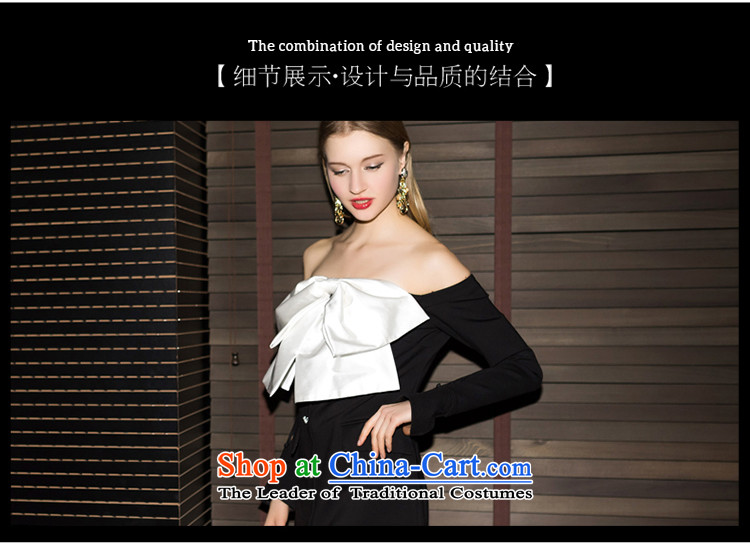Yi Ge lire aristocratic ladies temperament small word dress bow tie bare shoulders banquet long-sleeved black skirt dresses Concert 6882 L picture, prices, brand platters! The elections are supplied in the national character of distribution, so action, buy now enjoy more preferential! As soon as possible.