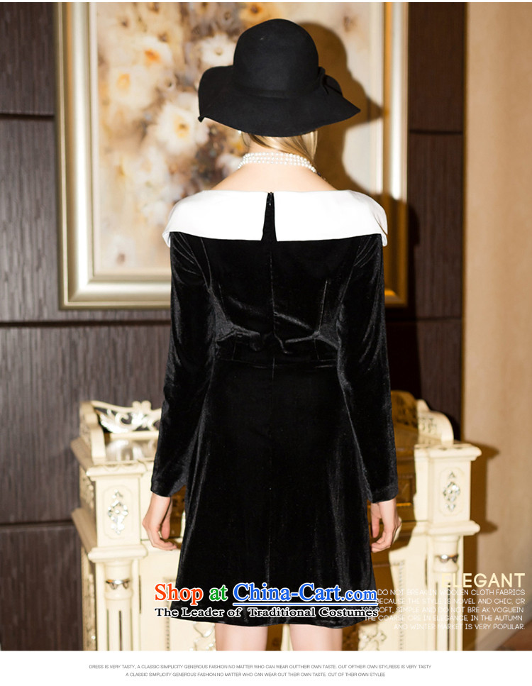 Yi Ge lire aristocratic temperament long-sleeved gown Kim knocked color retro scouring pads for long-sleeved Sau San dress skirt Black Box 6913 S picture, prices, brand platters! The elections are supplied in the national character of distribution, so action, buy now enjoy more preferential! As soon as possible.