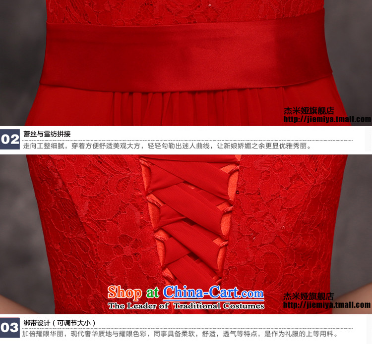 Jie mija bows Service Bridal Fashion 2015 new wedding dress shoulders V-neck in the long years of marriage banquet dinner dress winter RED M picture, prices, brand platters! The elections are supplied in the national character of distribution, so action, buy now enjoy more preferential! As soon as possible.