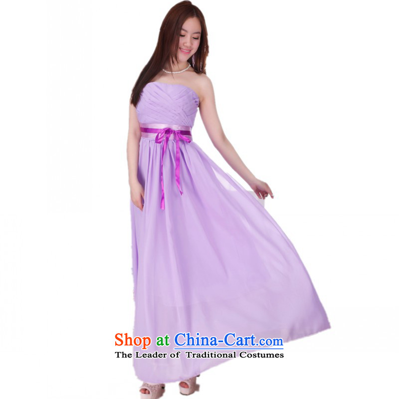 C.o.d. 2015 annual meeting of the new long skirt evening dress small wrapped his chest and stylish ribbon foutune bridesmaid sister skirt chiffon dresses Sau San champagne color code, skirts are still of the land has been pressed clothes shopping on the Internet