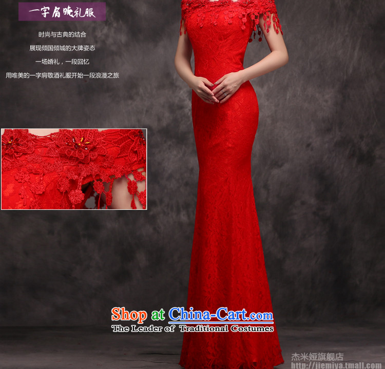 Jie mija bows Service Bridal Fashion New Word 2015 shoulder marriage evening dresses crowsfoot cheongsam red Long Female Red S picture, prices, brand platters! The elections are supplied in the national character of distribution, so action, buy now enjoy more preferential! As soon as possible.