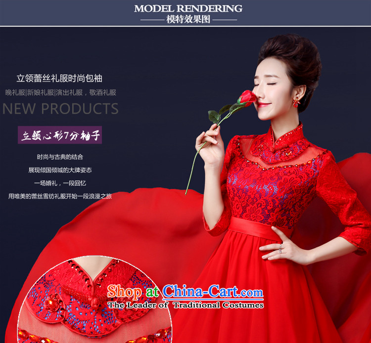 Jie mija bows services 2015 new bride stylish wedding dress marriage red retro evening dress) short of long-sleeved gown S picture, prices, brand platters! The elections are supplied in the national character of distribution, so action, buy now enjoy more preferential! As soon as possible.