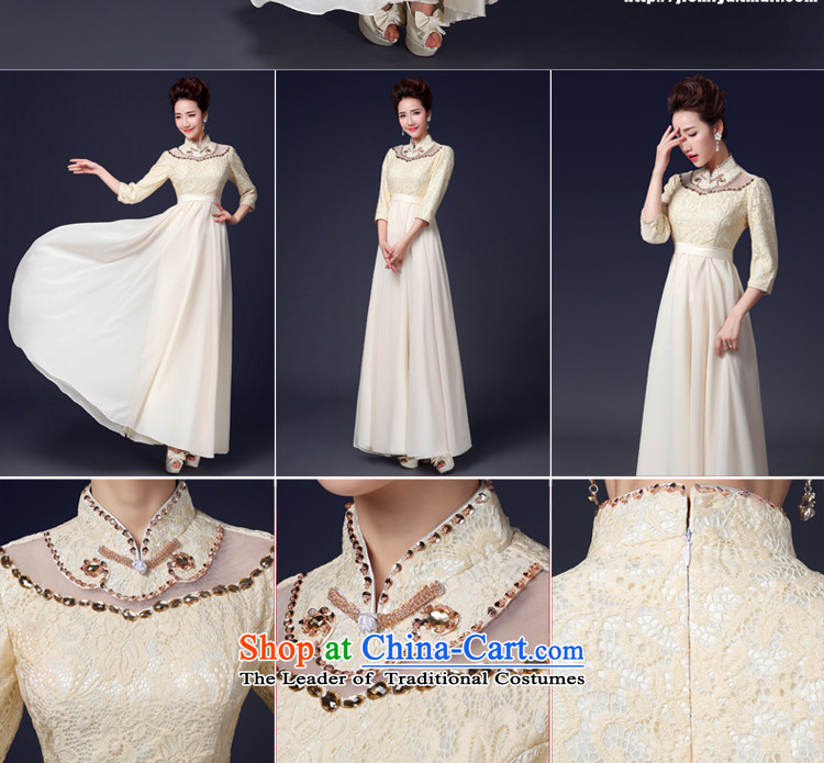 Jie mija evening dress in 2015 NEW STYLISH sleeve length of marriages champagne color bows bridesmaid services hosted services dress long L picture, prices, brand platters! The elections are supplied in the national character of distribution, so action, buy now enjoy more preferential! As soon as possible.
