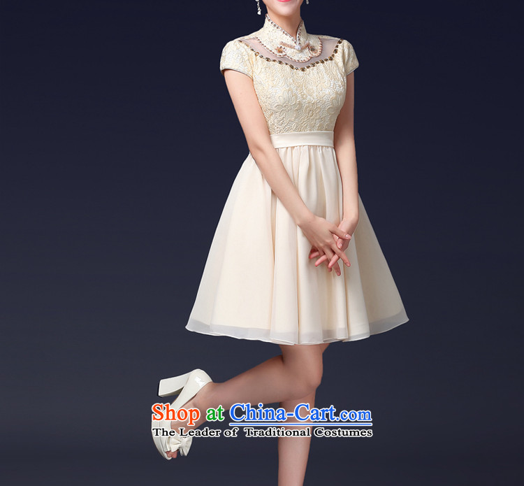 Jie mija evening dress in 2015 NEW STYLISH sleeve length of marriages champagne color bows bridesmaid services hosted services dress long L picture, prices, brand platters! The elections are supplied in the national character of distribution, so action, buy now enjoy more preferential! As soon as possible.