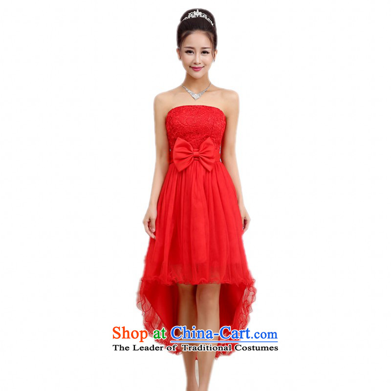 C.o.d. aristocratic aristocratic temperament wedding dress large red gauze large dovetail dresses wedding night before the annual session of bows after short Long skirts are code, land white yet El Yi shopping on the Internet has been pressed.