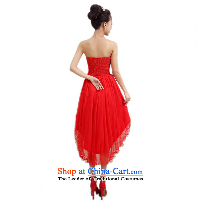 C.o.d. aristocratic aristocratic temperament wedding dress large red gauze large dovetail dresses wedding night before the annual session of bows after short Long skirts are code, land white yet El Yi shopping on the Internet has been pressed.