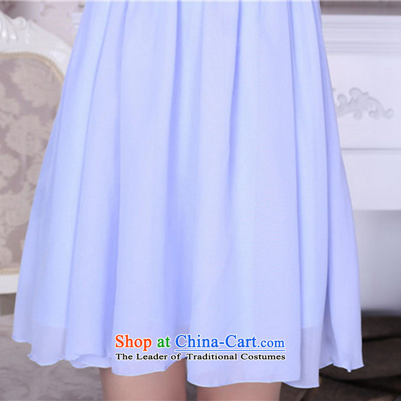 C.o.d. 2015 new gliding shoulder long skirt ultra fairies air quality gentlewoman Annual Show small wedding dresses bridesmaid sister Lin Yi skirts short, purple, land will still el-yi , , , shopping on the Internet