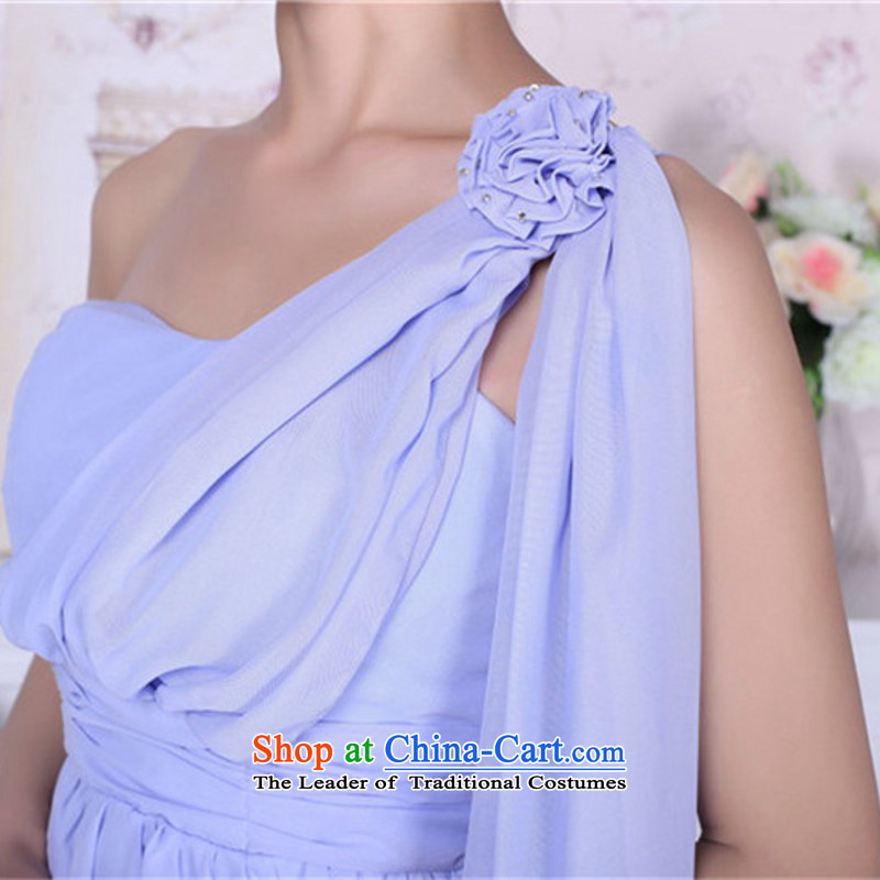 C.o.d. 2015 new gliding shoulder long skirt ultra fairies air quality gentlewoman Annual Show small wedding dresses bridesmaid sister Lin Yi skirts short, purple, land will still el-yi , , , shopping on the Internet
