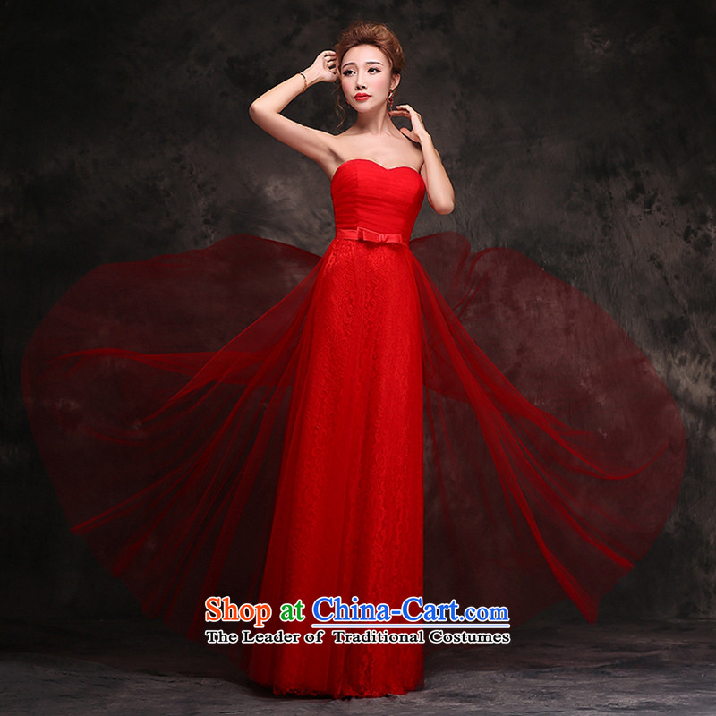 Hei Kaki wedding dresses new 2015 bridesmaid dress bows to the autumn and winter marriages anointed chest dress red red XL, Hei Kaki shopping on the Internet has been pressed.