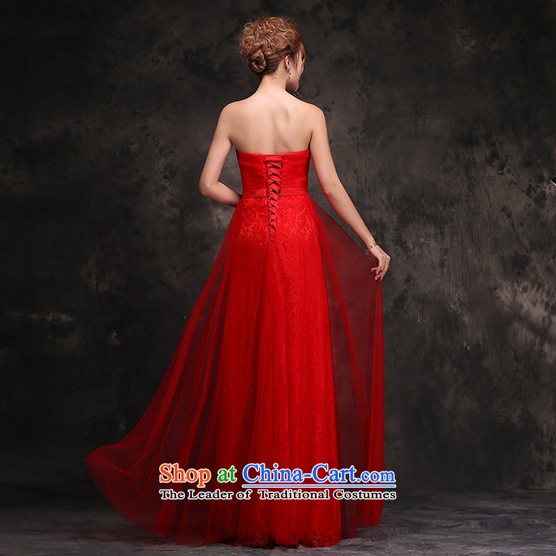 Hei Kaki wedding dresses new 2015 bridesmaid dress bows to the autumn and winter marriages anointed chest dress red red XL, Hei Kaki shopping on the Internet has been pressed.