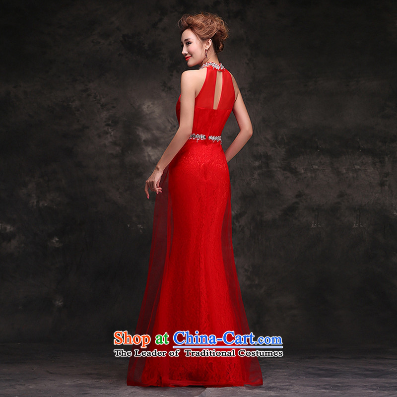 Hei Kaki 2015 new long gown bride bows services wedding dresses red Stylish retro autumn and winter hang also dresses F106 Red XL, Hei Kaki shopping on the Internet has been pressed.