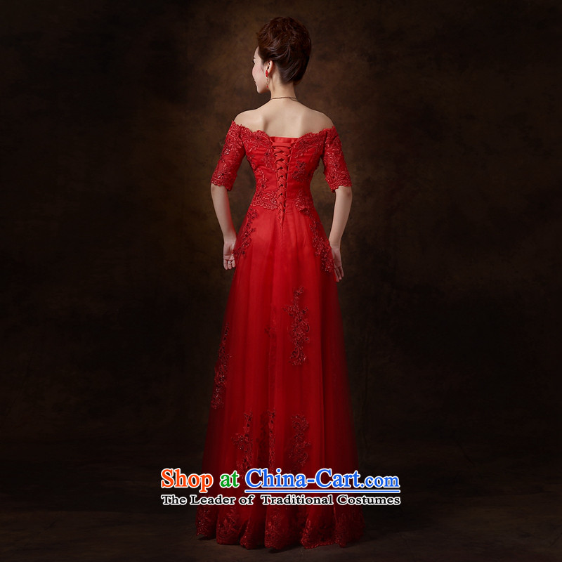 Jie mija bows Service Bridal Fashion 2015 new word wedding dress shoulder long red dress female M, Banquet Jie mia , , , shopping on the Internet