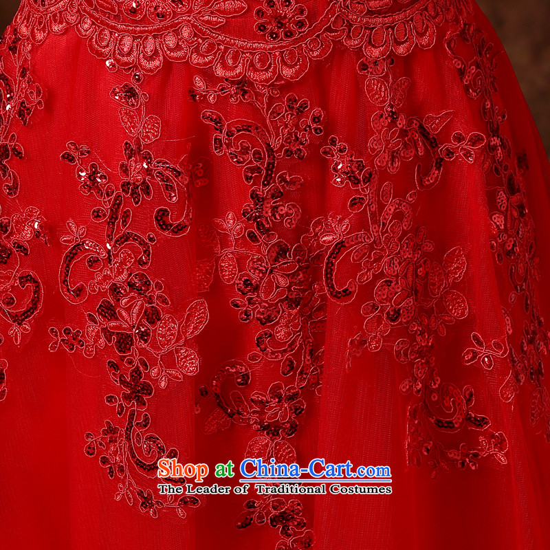 Jie mija bows Service Bridal Fashion 2015 new word wedding dress shoulder long red dress female M, Banquet Jie mia , , , shopping on the Internet