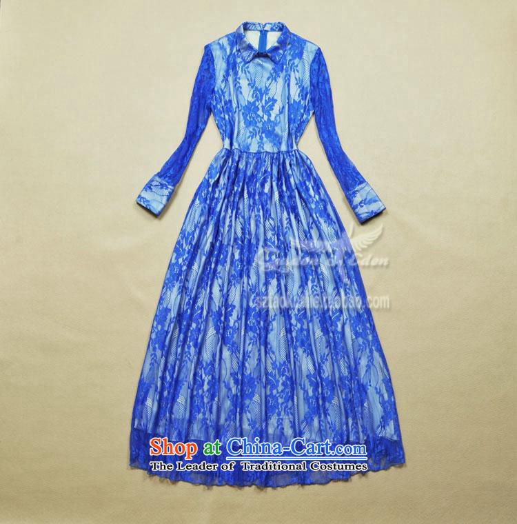 Gibez Card Dili women in Europe and America show, reverse collar long-sleeved lace long skirt elegant dresses banquet dress skirt had reached 9,251 Green S picture, prices, brand platters! The elections are supplied in the national character of distribution, so action, buy now enjoy more preferential! As soon as possible.