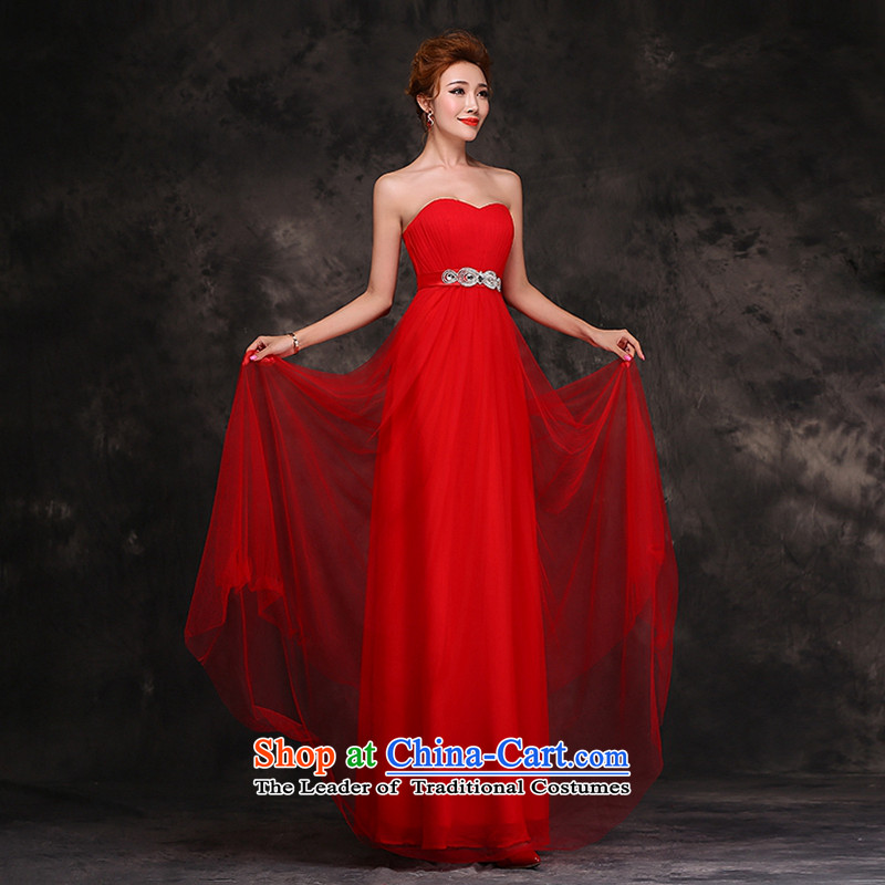 Hei Kaki 2015 new bride wedding dress bows to the autumn and winter bridesmaid chief stylish red dress F112 RED XL, Hei Kaki shopping on the Internet has been pressed.