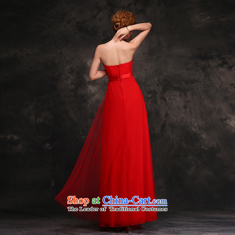 Hei Kaki 2015 new bride wedding dress bows to the autumn and winter bridesmaid chief stylish red dress F112 RED XL, Hei Kaki shopping on the Internet has been pressed.